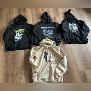 4 hoodies